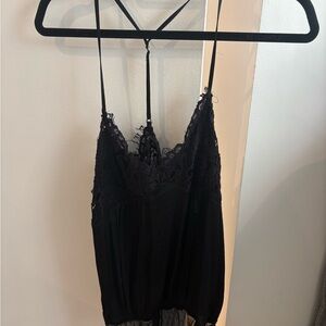 Free People Black Lace Cami Top